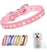 Small Dog Collars, Bling Diamond Pretty Crystal Sparkly Rhinestone Glitter Jewel Puppy Collar for...