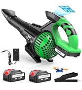 Leaf Blower Cordless with Battery and Charger, 710 CFM/180 MPH Brushless Electric Leaf Blower wit...