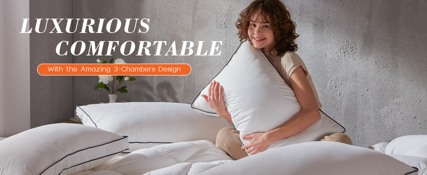 Goose feater down fiber pillow