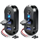 2PCS Gibbab 72W 12V/24V RV USB Outlet Wall Mount 3 Fast Car Charging Port | PD3.0 36W & 2 QC3.0 1...