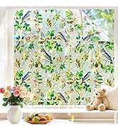 Coavas Stained Glass Window Privacy Film, Rainbow Film Static Cling Decorative Stickers, Non-Adhe...