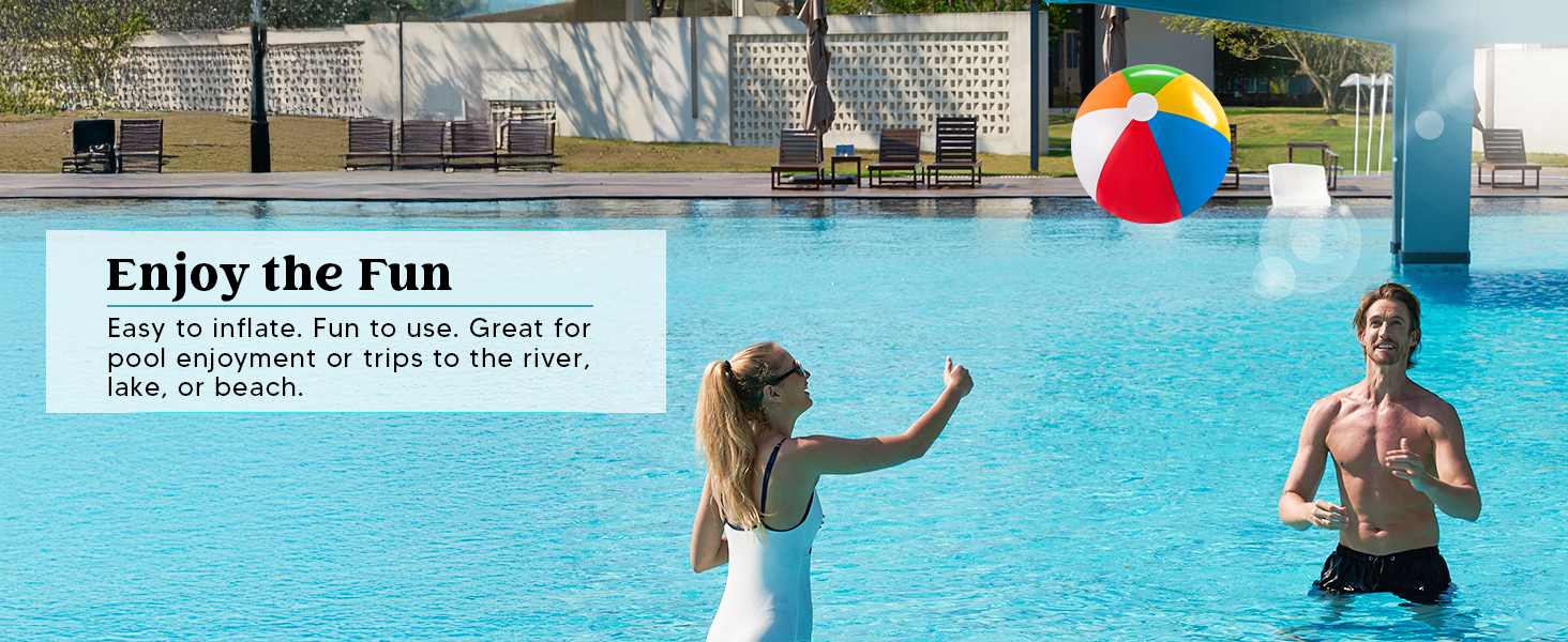 JOYIN 2-Pack 20" Beach Balls - Pool Toys Large Inflatable Beach Ball Swimming Pool Water Games