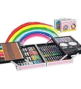 145 Piece Art Set,Deluxe Portable Aluminum Box & Drawing Kit for Kids Adults, Beginners Art Case ...