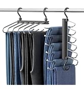 TAILI 2 Pack Pants Hangers Space Saving, Clothing Hanger for Closet Multiple Layers, Multifunctio...