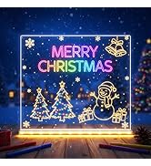 Led Drawing Board for Kids, Rechargeable LED Note Board with Colors 12 Markers, Light Up Acrylic ...