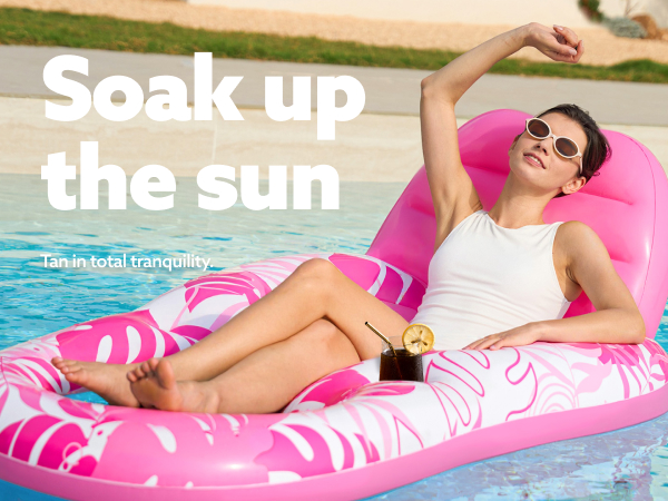 SLOOSH Inflatable Pool Floats Lounger with Cup Holders Foot Rest for Adult