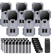 WOSPORTS Mini Trail Camera 6 Pack 32MP 1080P HD Deer Camera with 32GB SD Card Game Cameras with N...