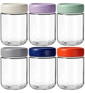 Spreccio 6 Pack 16oz Glass Jars with Lids, Overnight Oats Containers with Lids, Yogurt Jars for C...