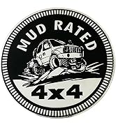 Badge Rated Car Emblem, 4 x 4 Metal Automotive Badge 3D Metal Car Badges Emblems Round Emblem Dec...