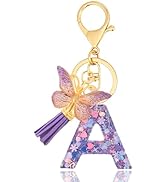 ANHBKAR Alphabet Initial Letter Keychain Cute Heart Resin - Letter Keychain for Backpack Charms -...