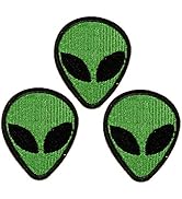 U-Sky Sew or Iron on Patches, 3pcs Cute Alien Head Iron Patches for Kids Clothing, Funny Patches ...
