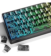 Hkfos XVX Black PCB-Vision Shine Through Keycaps, Backlit Custom Keycap Set with OEM Profile, Sid...