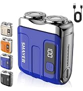 Mini Electric Shaver for Men, Portable Travel Double Ring Beard Razor | Pocket Portable Design, F...