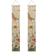 doginthehole Porch Sign 70.8 X 12.6 Inches Spring Summer Decorations Vintage Floral Butterfly Doo...