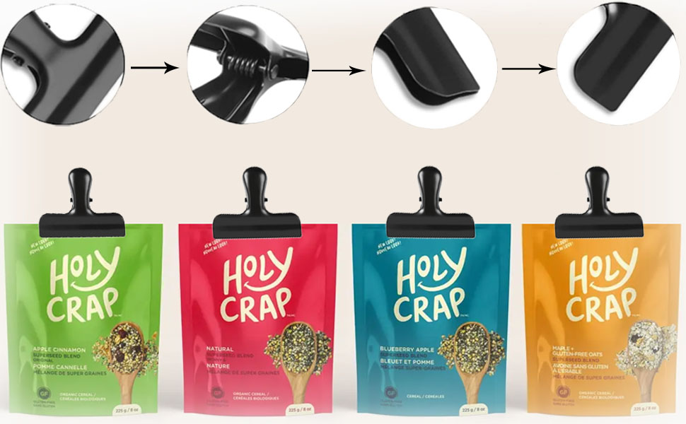 Bag Clips, Stainless Steel Chip Clip, Black Chip Clips Bag Clips Food Clips