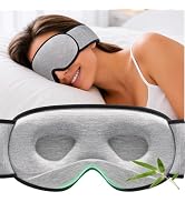 YFONG Sleep Mask for Side Sleepers Women Men, Soft & Breathable Bamboo Eye Mask for Sleeping, 100...