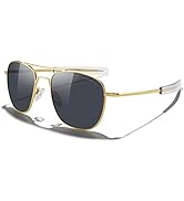 MERRY'S Classic Square Aviator Military Polarized Sunglasses for Men or Women S8636