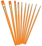 BOSOBO Paint Brushes Set, 10 Pieces Round Pointed Tip Paintbrushes Nylon Hair Artist Acrylic Pain...