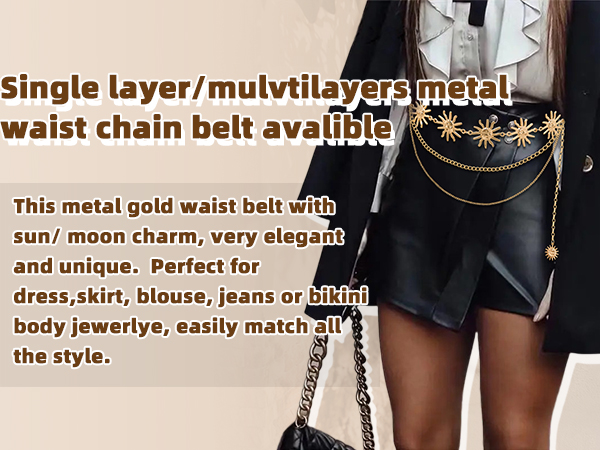 chain belt for women fashion waist belt