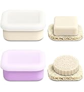 OTHIX 2 Pack Leakproof Silicone Travel Soap Case Travel Essentials-Small Bar Soap Holder Containe...