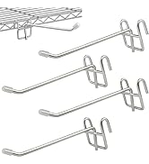 QTRQTR 4 Pcs Hooks for Wire Shelving, Heavy Duty Metal Shelf Hooks with Rubber Cover, Size Upgrad...