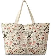 Miss Adola Large Tote Bag for Women - Canvas Tote Bag with Zipper Aesthetic Reusable Shoulder Bag...