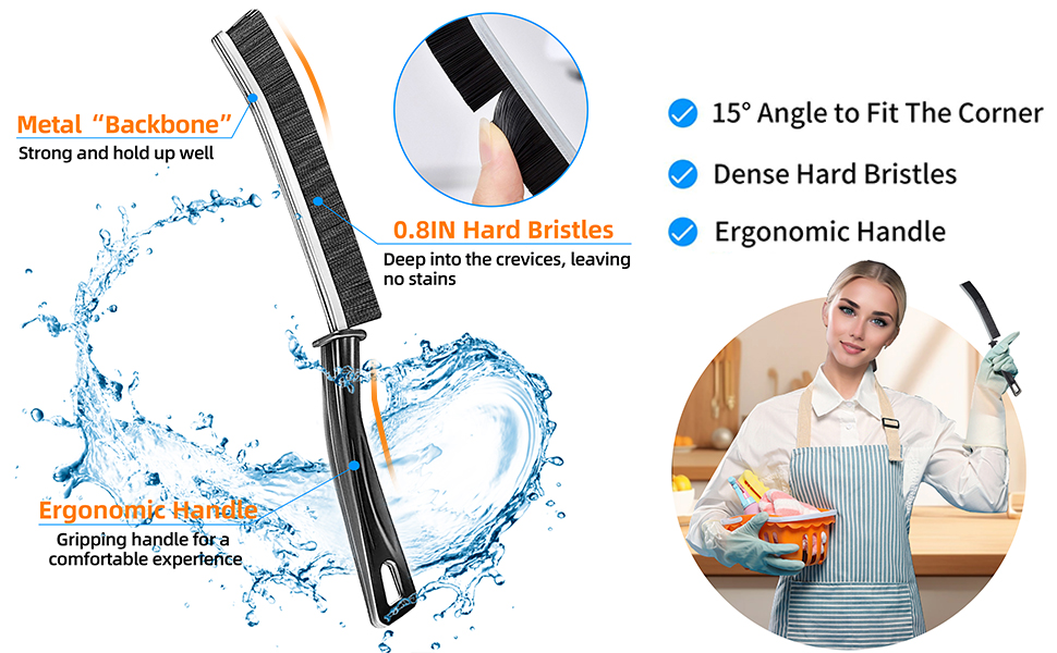 Multi-Purpose Hard Bristle Crevice Cleaning Brush