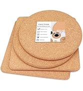 KITLAB Cork Trivet, High Density Fine Particle Thick Cork Trivets for Hot Dishes, 8 Inch Heat Res...