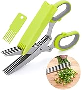 LHS Herb Scissors with 5 Multi Stainless Steel Blades and Safe Cover Kitchen Gadgets Cutter, Kitc...