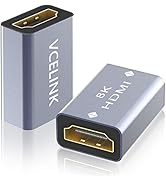 VCELINK HDMI Coupler 8K, HDMI 2.1 Female to Female Extension Adapter to Extend 2 Short Cables, Su...