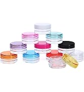 10 Pcs Multicolour Plastic Face Cream Jars Mini Lotion Containers Small Toiletries Pots Empty Ref...