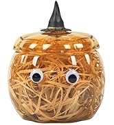 HANZE Plastic Pumpkin Jar with Lid – 25oz/740ml Halloween, Thanksgiving Decor & Gift Box – Cute P...