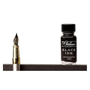 filling fountain pen from ink bottle