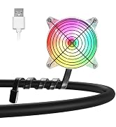 120mm 4.72in 5V USB Gooseneck Twist Mount Holder Fan Flexible Small Cooling RGB Fan for Camping D...