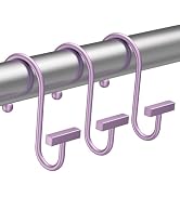 Purple Shower Curtain Hooks, Bathway Shower Curtain Rings Rust Proof, 12PCS Shower Hooks for Show...