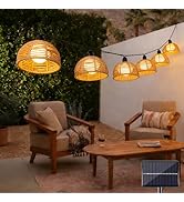 TWINKVILLA Solar String Lights Outdoor 16.5ft 16 Bulbs Solar Powered Decorative Lantern String Li...