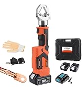 HZLZRZ Electric Hydraulic Crimping Tool, Dieless Crimp 12 Ton 8AWG-600MCM Rechargeable Hydraulic ...
