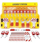 TRADESAFE Lockout Tagout Station with Loto Devices - 14 Pack Safety Lock Set, 6 Hasps, 40 Do Not ...
