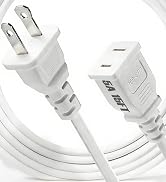 15ft White Extension Cord 125V 5A 625W Slim Design, 2-Prong Polarized Plug