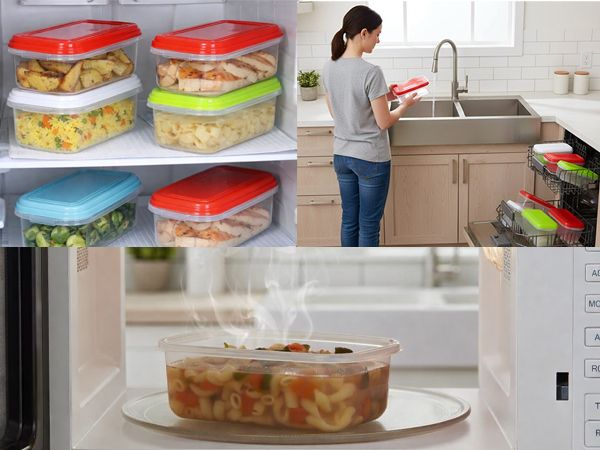 Freezer,Food,Small,Plastic Portion,Leftovers,Spices,Soup,Stackable, Leakproof,Microwave,Containers