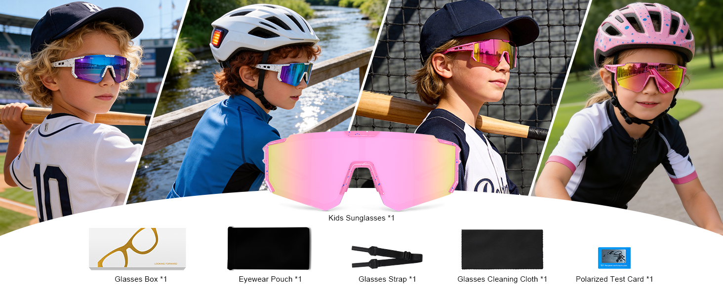 Kids Baseball Sunglasses for Boys Girls
