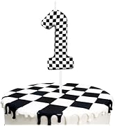 Black White Checkered Birthday Number Candles