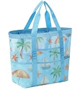 wanchel Mesh Beach Bags for Women - Family Beach Tote Bag for Toys, Towels, Travel Vacation Cruis...