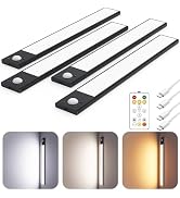 12" Ultra-Thin Under Cabinet Lighting Wireless, Aluminum Alloy Under Counter Lights for Kitchen, ...