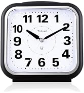 Tinload 5.5" Large No Ticking Analog Alarm Clock,Silent Readable for Seniors,Easy to Set,Gradual ...