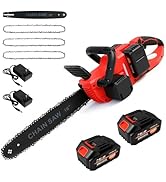 ALSO GO 16" Electric Cordless Chainsaw, 42V Battery Powered Chainsaw, Brushless Chain Saw with 2 ...