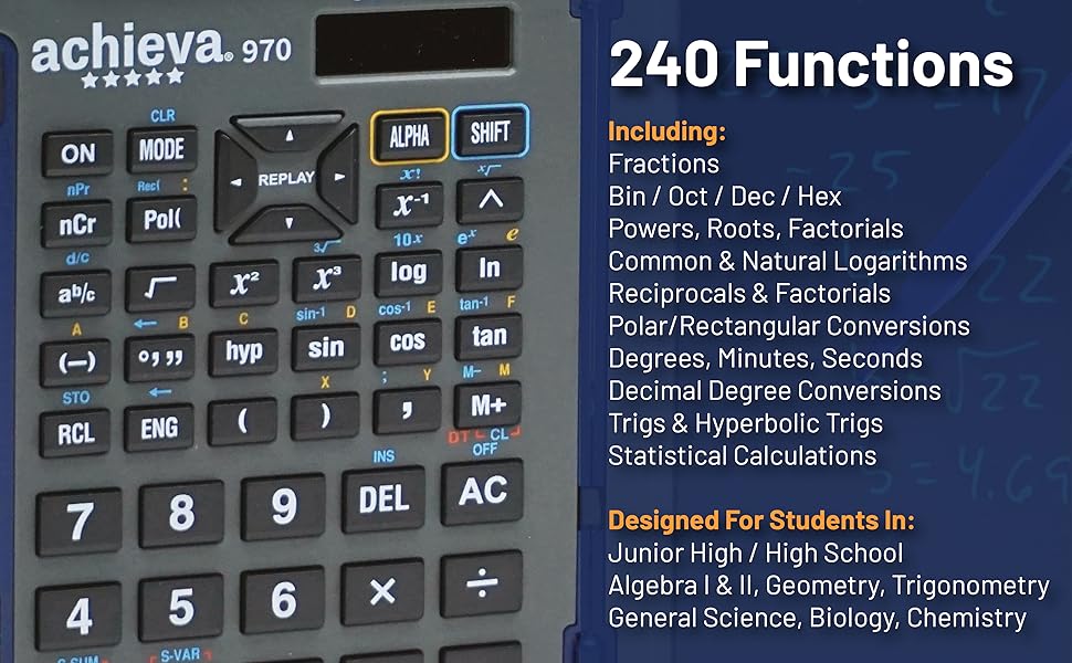 Achieva scientific calculator functions