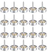 Hicello 20Pcs Decorative Mirror Screws, Stainless Steel Screw Cap/Cover 20mm for Fasteners, Sign/...