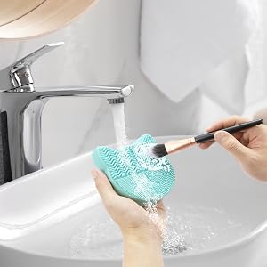makeup brush mat handle cleaning pad cosmetic silicone drying rack organizer holder organizers
