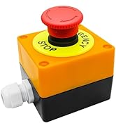 mxuteuk 22mm 1NC 1NO Red Mushroom Emergency Stop Push Button Switch AC 660V 10A Switch Station Bo...